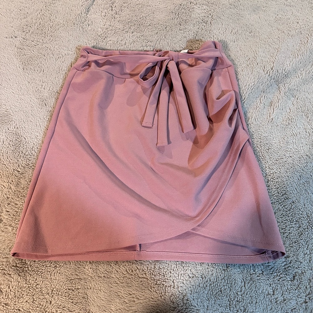 High Waisted Wrap Tie Skirt